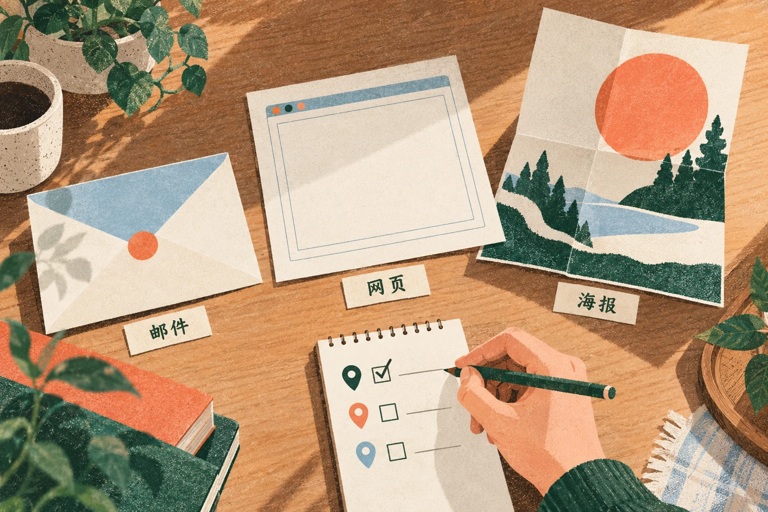 盘点网页邮件和海报上的邀请入口的原创插画